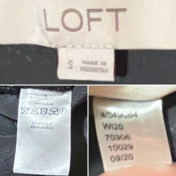 LOFT V-Neck Puff Sleeve Velvet Top Charcoal Gray S - Picture 10 of 11